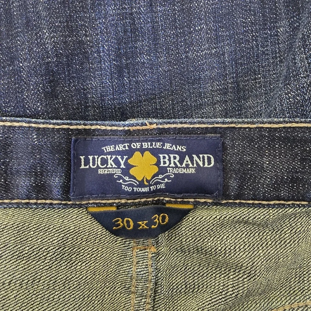 Lucky Brand Jeans Mens 32x31 Dark Blue Wash Stretch Denim 181 Relaxed Straight